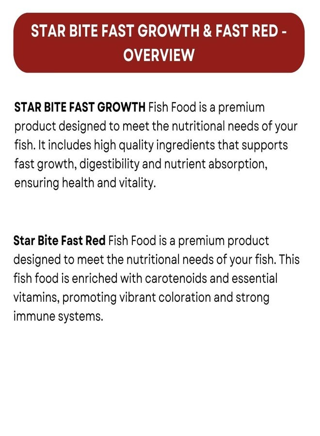 TUNAI SF+ Star Bite Fast Growth + Star Bite Fast Red Fish Food | Combo Pack (60gms, Fast Growth and Fast Red) - Image 2